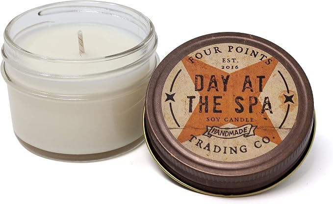 Day at The Spa 4 Oz Scented Soy Aromatherapy Candle w/Jar