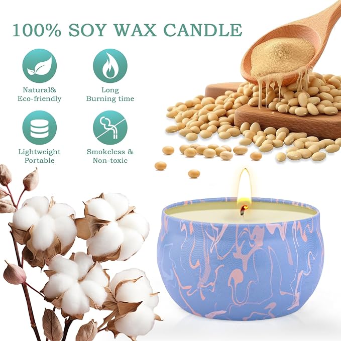 Candle Gifts,Scented Candles Christmas Gift Set for Women, 4 Pack Aromatherapy Candles for Home Scented, Natural Soy Wax Candles Gift Set for Birthday, Mother's Day, Christmas, Valentine's Day