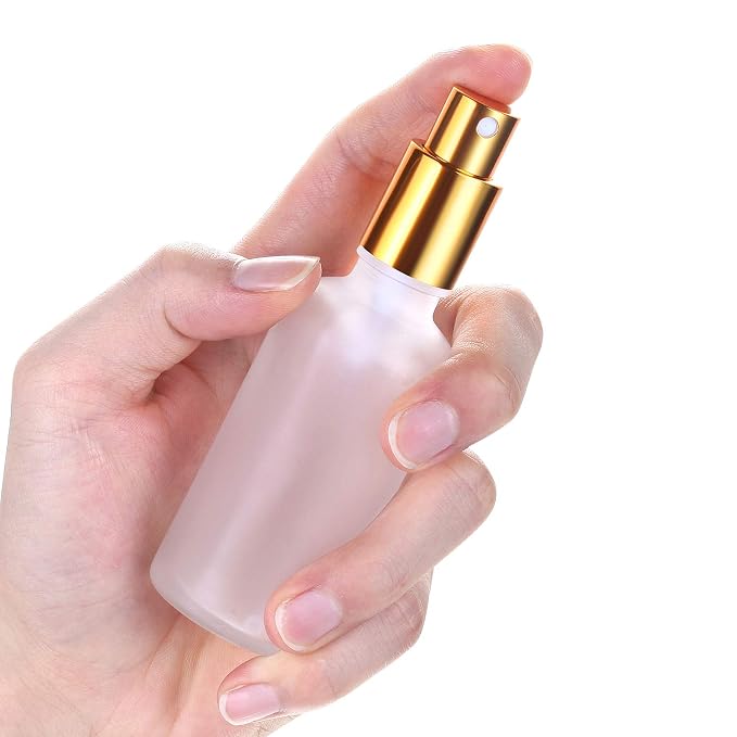 Glass Spray Bottles 6 Pack - Perfume Atomizer Fine Mist for Essential Oils - Frosted Portable Travel Sprayers (30ml/1oz)