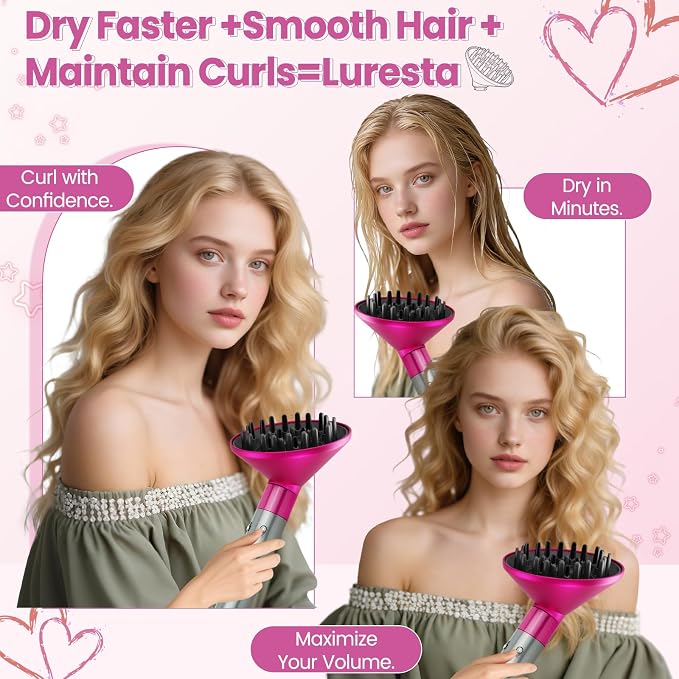 Upgraded 6IN Diffuser Attachment for Dyson Airwrap Styler HS01 HS05 HS08, Hair Diffuser Nozzle for Fast Drying and Styling Wave Curly Thick Hair