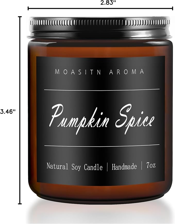 MOASITN Pumpkin Spice Heavenly Scented Candles for Home| Natural Soy Fall Candle| Handmade Long Lasting Aromatherapy Candle| Jar Candel for Women,Men as Halloween,Birthday,Relaxing Gifts| 7oz
