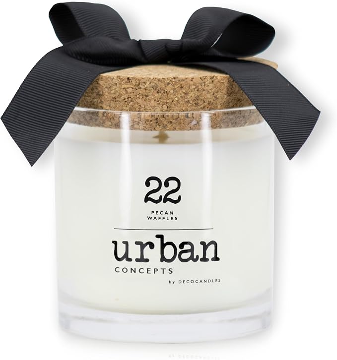 Urban Concepts by DECOCANDLES - Pecan Waffles - Highly Scented Soy Candle - Long Lasting - Hand Poured in USA (9 Oz. Cork)