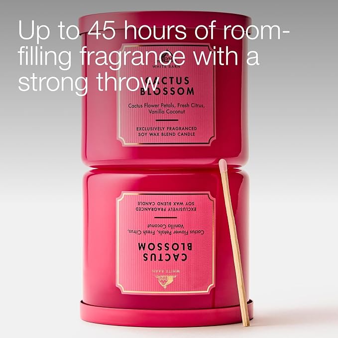 Bath & Body Works Cactus Blossom 3-Wick Candle - Scented Candle for At-Home Use - Long-Lasting, Room-Filling Fragrance - High Fragrance Oil Concentration - Soy Wax Blend - 2-Pack