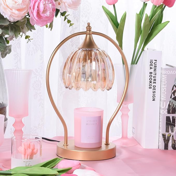 GOODBUY Candle Warmer Lamp with Timer Dimmable: Electric Candle Warmer Birthday Gifts for Women, Mothers Day Gifts for Mom, House Warming Gifts New Home Decor Wax Warmer for Jar Candles with 2 Bulbs