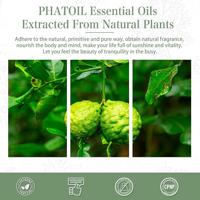 Bergamot Essential Oil 1.01fl.oz/30ml, PHATOIL Bergamot Oils Long Lasting Scents for Aromatherapy, Diffuser, DIY Soap and Candle Making