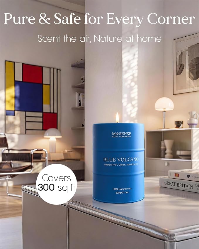 M&SENSE Tropical Fruit Soy Scented Candles Natural Non Toxic, Large Summer Candles 21.2oz 120 Hours Long Lasting Burning, Unique Candle Gifts Cozy Room Decor for Women Men