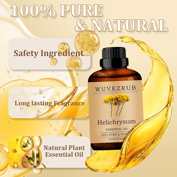 Helichrysum Essential Oil 240ML - 100% Pure and Natural Oils for Aromatherapy Diffuser - 8 Fl Oz/Helichrysum
