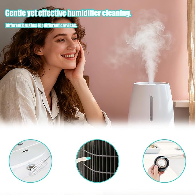 13pcs Humidifier Cleaning Brush Set, Mini Detail Cleaning Brushes Small Cleaner Kit Tool for Household Humidifiers Keyboards Tiles Bottles & Tight Spaces