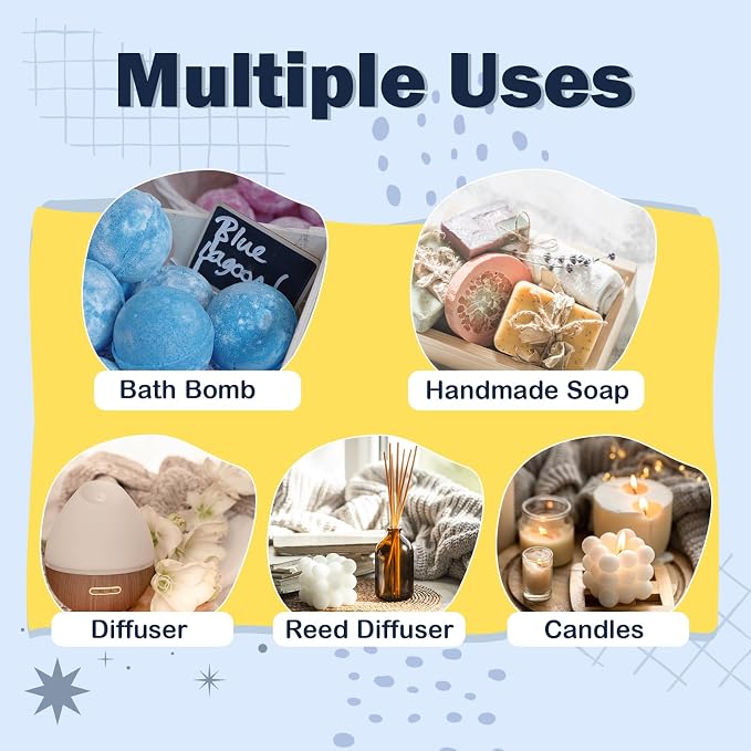 WUSEONY Well-Being Essential Blends Oils Set, Aromatherapy Oils Gift Set for Diffusers Home, Fragrance Oil Scent for Candle Soap Making - Happy, Calm Mind, De-Stress, Relax, Focus, Sweet Dreams
