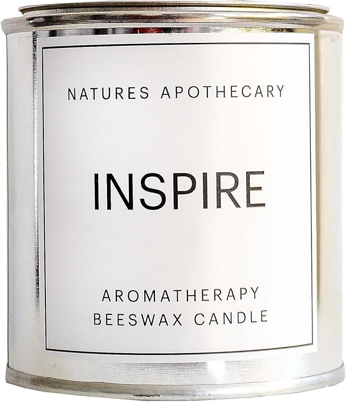 Inspire Aromatherapy Beeswax Candle - All-Natural, Cotton Braided Wick, Non-Toxic, Non-Polluting Made in USA