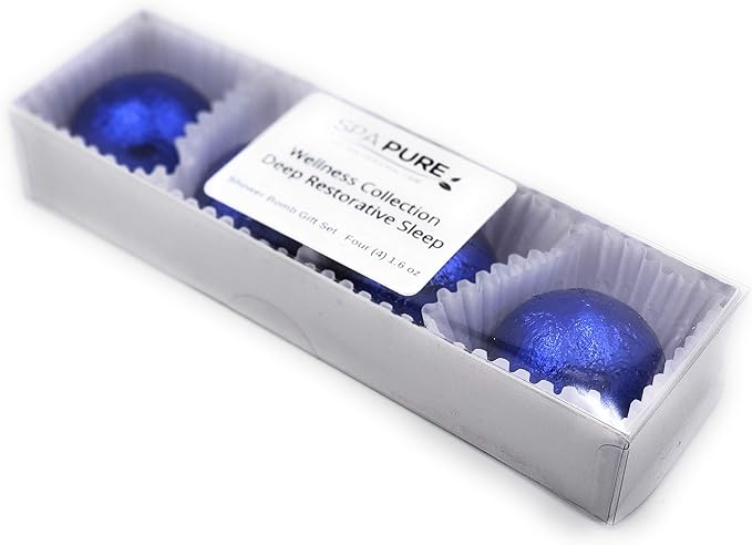Spa Pure DEEP Restorative Sleep Aromatherapy Shower Steamers Bombs - Shower Bombs with Essential Oils – Unisex Bath Melts - Self Care and Relaxation Shower Steamer - Enjoy Spa at Home - (4 Count)