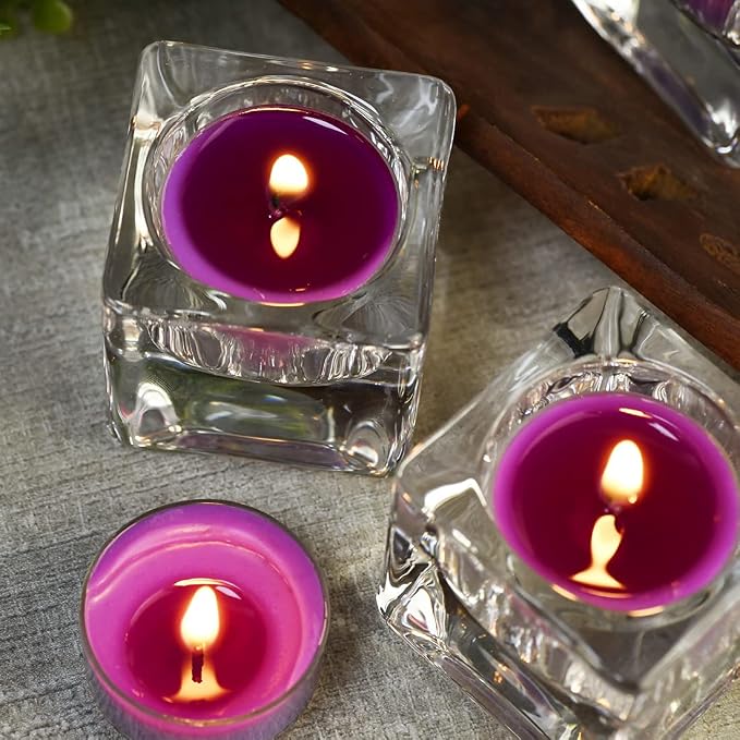 DEYBBY Natural Lavender Scented Soy Wax Tealight Candles Bulk, Aromatherapy Luxury Tea Candle Set of 24-4 Hour Burning Great Gift