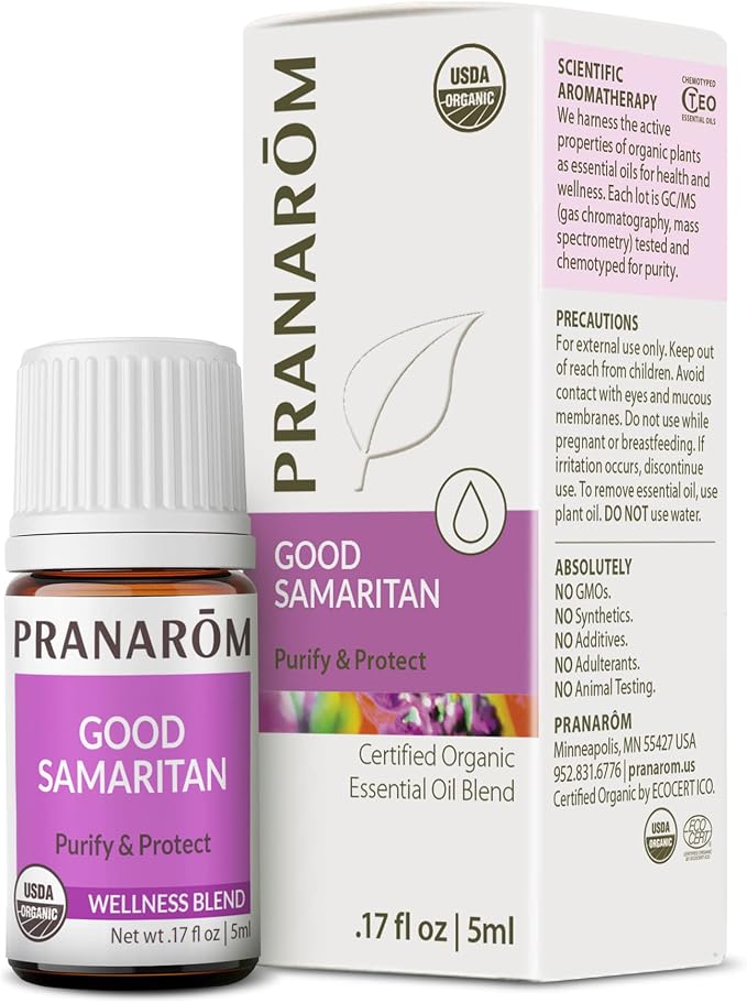 Pranarom - Good Samaritan Essential Oil Blend (5ml) - Cinnamon Leaf, Lemon, Rosemary, Eucalyptus, Clove Bud - 100% Pure Essential Oil for Diffusing and Cleaning | USDA and ECOCERT Certified Organic