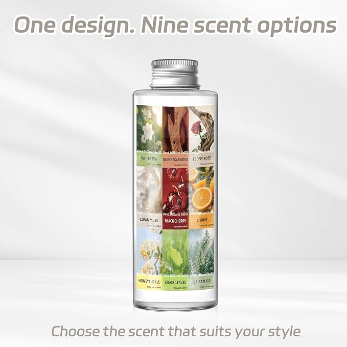 SCENTORINI Reed Diffuser Oil Refill, Clean Musk Diffuser Oil 6.76 Fl Oz, Natural Scented Essential Oil Refill Long Lasting Summer Home Fragrance for Room Spa Aromatherapy Bathroom