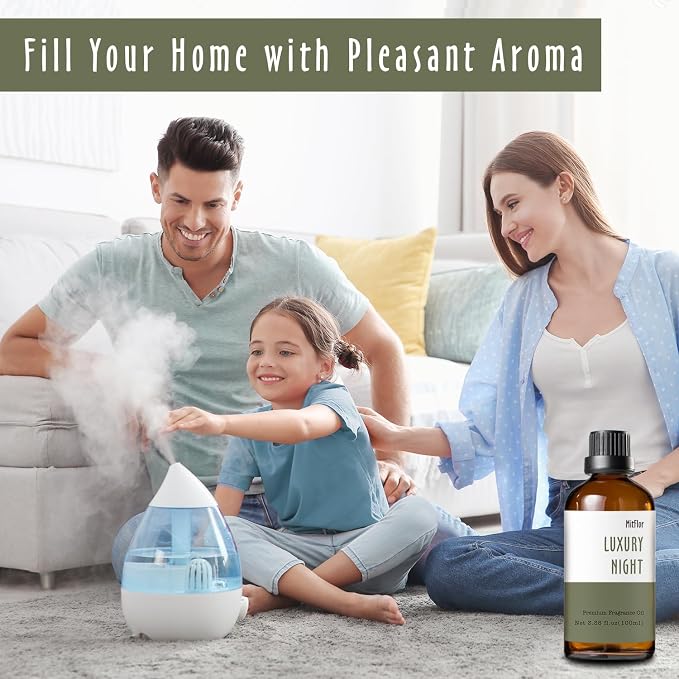 Luxury Night Fragrance Oil, MitFlor Hotel Diffuser Scent Essential Oils, 3.38 OZ/100ML, Inspired by Marriott Hotel, Large Size Premium Fragrance Oil for Soap & Candle Making
