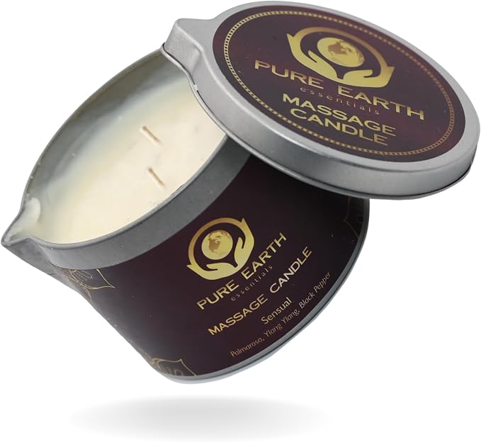 Sensual Massage Candle - Skin Moisturizing Massage Oil Candles - 6 oz.