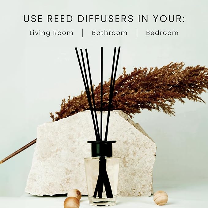 The Magic Scent Oud Wood Reed Diffuser for Home - Luxury Scent Oil with Premium Fiber Reeds for Lasting Gentle Dispersal - Natural, Toxin-Free Reed Diffuser Oil
