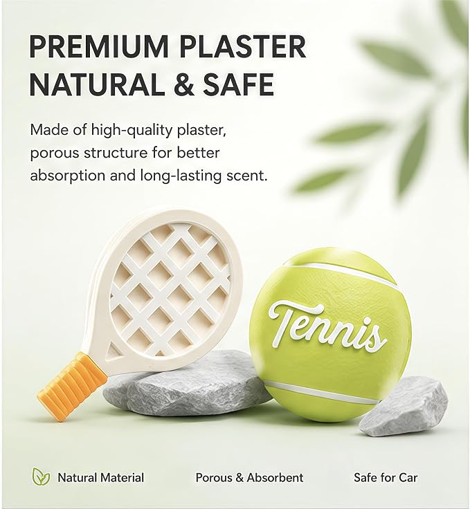 Golf Car Air Freshener Vent Clip Set (3 Pack), Plaster Diffuser, Cute Car Accessories (Essential Oil Not Included)