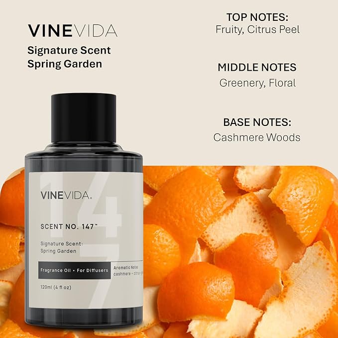VINEVIDA [4 Oz] Inspired by: Spring Garden; Diffuser Oil Refill | Premium Scent Diffuser Oil for Home | Non-Toxic Fragrance