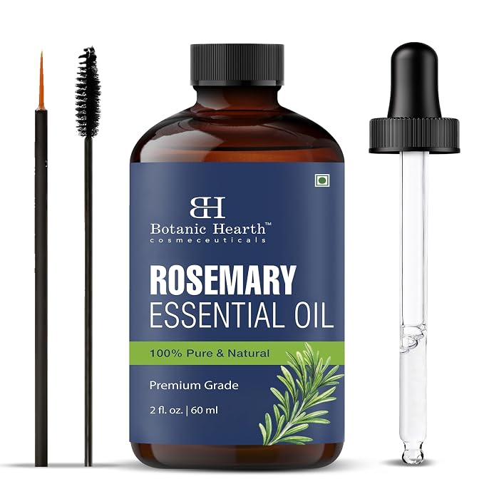 Botanic Hearth Rosemary Essential Oil | 100% Pure and Natural | Premium Grade Essential for Diffuser, Aromatherapy, Soap and Candle Making | Rosemary | with Glass Dropper | 2 Fl Oz