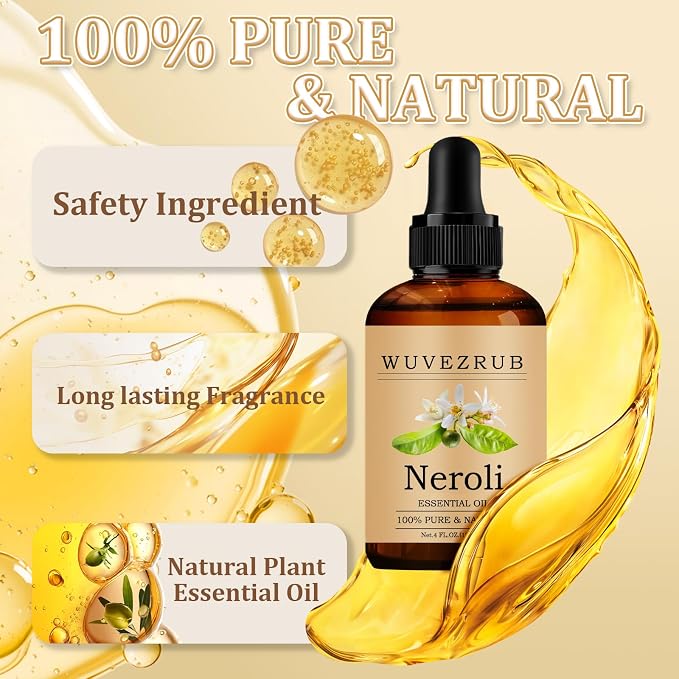 Neroli Essential Oil 120ML - 100% Pure and Natural Oils for Aromatherapy Diffuser - 4 Fl Oz/Neroli
