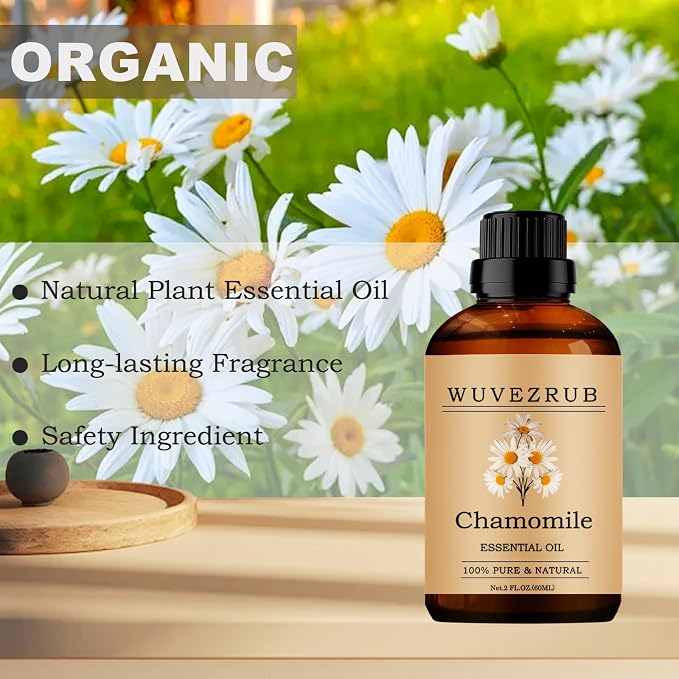 Chamomile Essential Oil -, 60ML Pure and Natural for Aromatherapy Diffuser - 2 Fl Oz