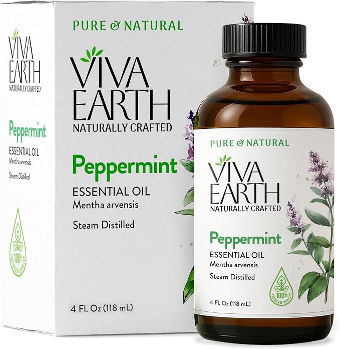 Peppermint Essential Oil – 100% Pure and Natural Peppermint Aroma for Diffusers, Aromatherapy, Hair and Scalp Care, Skin Care, Massage Oils, Soap and Candle Making – with Dropper, 4 oz