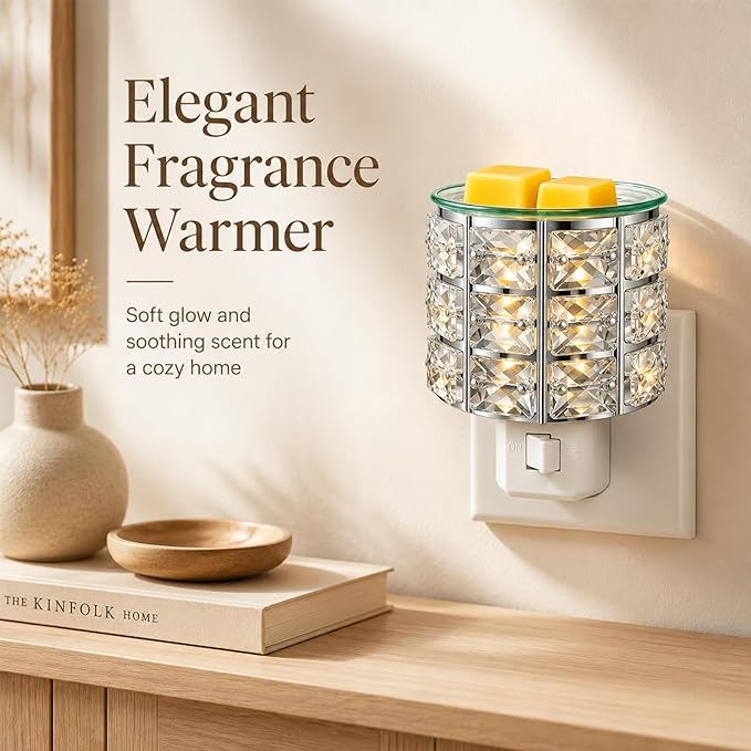 MeplLivs Warmers Pluggable Fragrance Warmer- Decorative Plug-in for Warming Scented Candle (Silver)