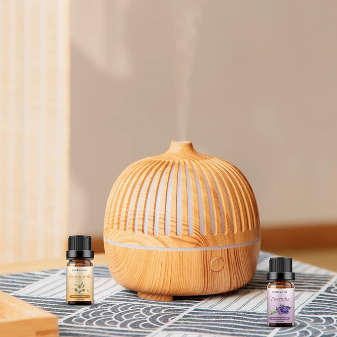 Sedbuwza Lavender Chamomile Essential Oil Set, Lavender Fragrance Oil Chamomile Scent Oil Set for Diffuser, Aromatherapy, Massage, Soap, Candle Making 2 x 10 ml