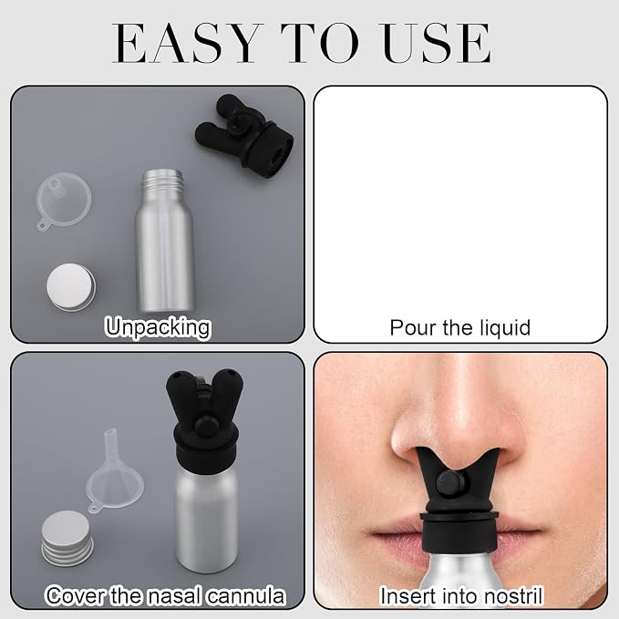 Chunful 2 Pcs Essential Oil Inhalers Leakproof Double Hole Aluminum Aroma Nasal Inhaler Cap Mini Perfume Dispenser Bottle for Enhances Aromatherapy