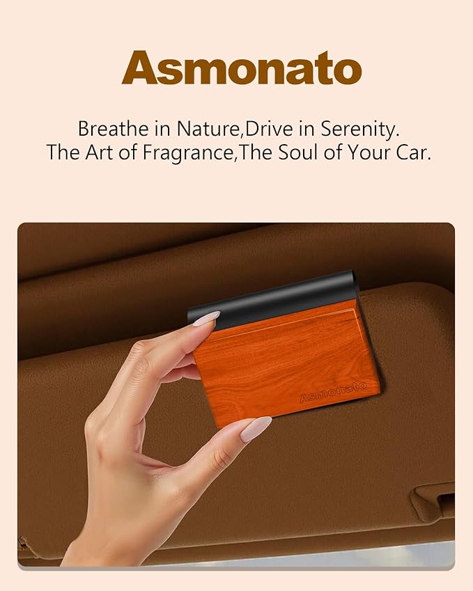 Car Air Freshener Long Lasting Wood Air Freshener for Visor Clip Car Odor Eliminator Scent Diffuser for Cabin 2 Metal Clips Variety 3 Pack(Cabana-Teak-Amber)