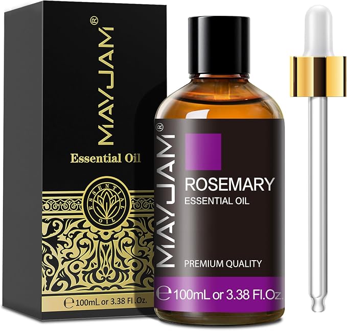 Rosemary Essential Oil with Dropper, MAYJAM Pure Rosemary Oil Aromatherapy Oils for Humidifier and Diffusers, 3.38FL.OZ