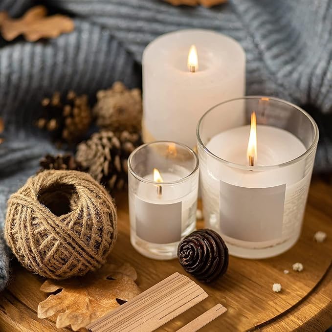 PXBBZDQ Wood Candle Wick Base Clips for Candle Making DIY | Sustainer Tabs Fit Most Wooden Wicks | Longer Burn Time & Less Wasted Wax(50pcs)