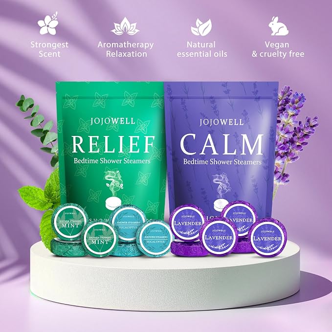 Shower Steamers Aromatherapy -12 Pack Birthday Gifts for Women Men, Mothers Day Gifts, Shower Bombs with Essential Oils, Eucalyptus for Shower, Nasal Relief, Self Care Home Spa Gifts for Mom, Her
