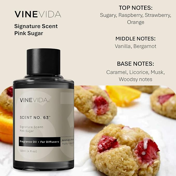 VINEVIDA [4 Fl Oz] Pink Sugar Fragrance Oil for Cold Air Diffusers, Essential Oils for Diffuser Oil Refill & Air Freshener Room Spray
