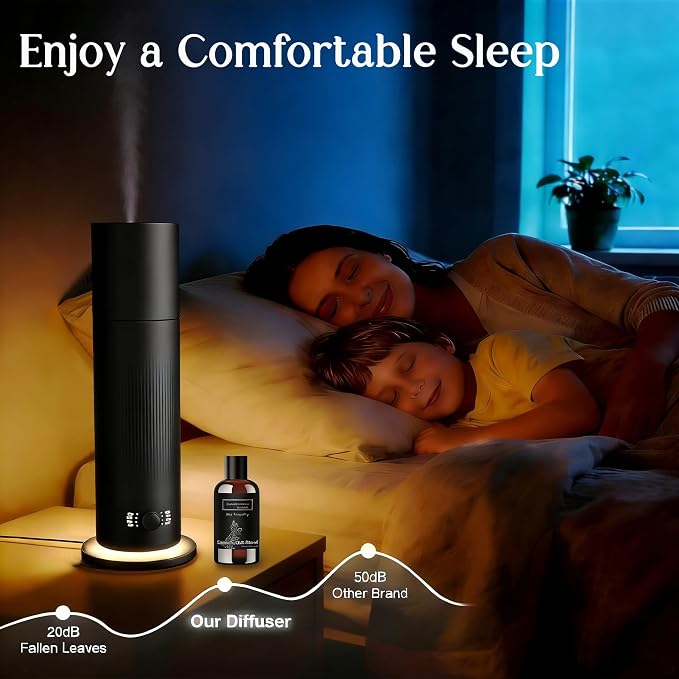 Waterless Essential Oil Diffuser, Scent Air Machine for Home with Hotel Scent Oil, Covers Up to 1000 Sq.Ft, Adjustable Mist & Timer, Hotel and Commercial Use