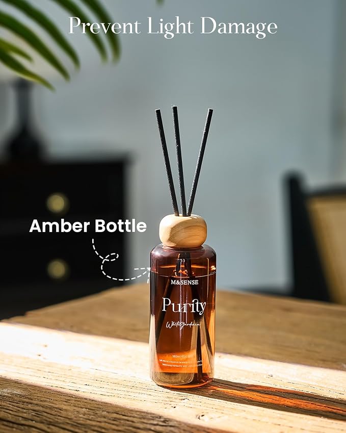 M&SENSE Eucalyptus Citrus Reed Diffuser: Upgraded Formula 6.3 fl oz Non-Toxic Aroma Set with Sticks, Long-Lasting Natural Essential Oil Gifts for Home, Bedroom