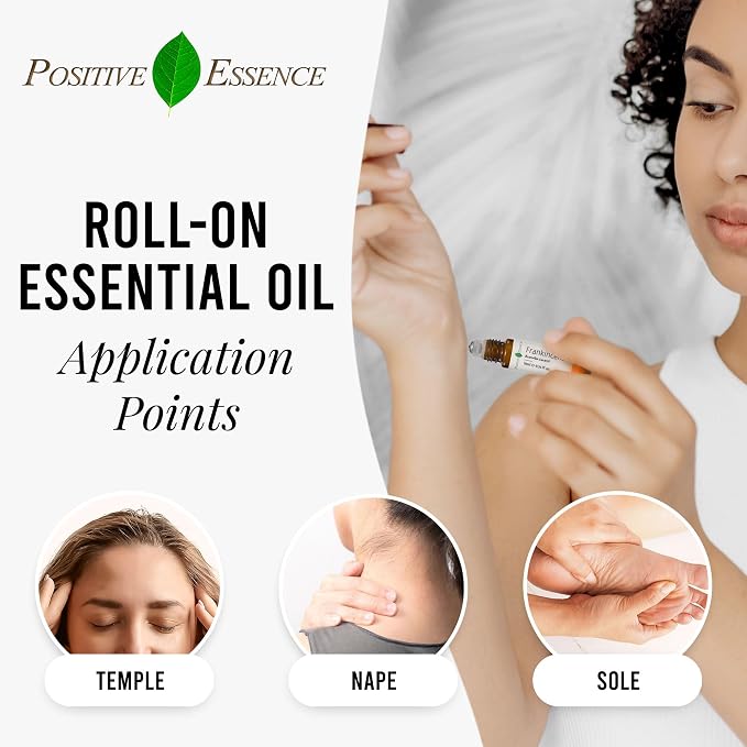 Frankincense Essential Oil Roll On, Essential Oil Blend for Relaxation and Skincare, Leak-Proof Rollerball, Relaxation Roll-on (10 mL)