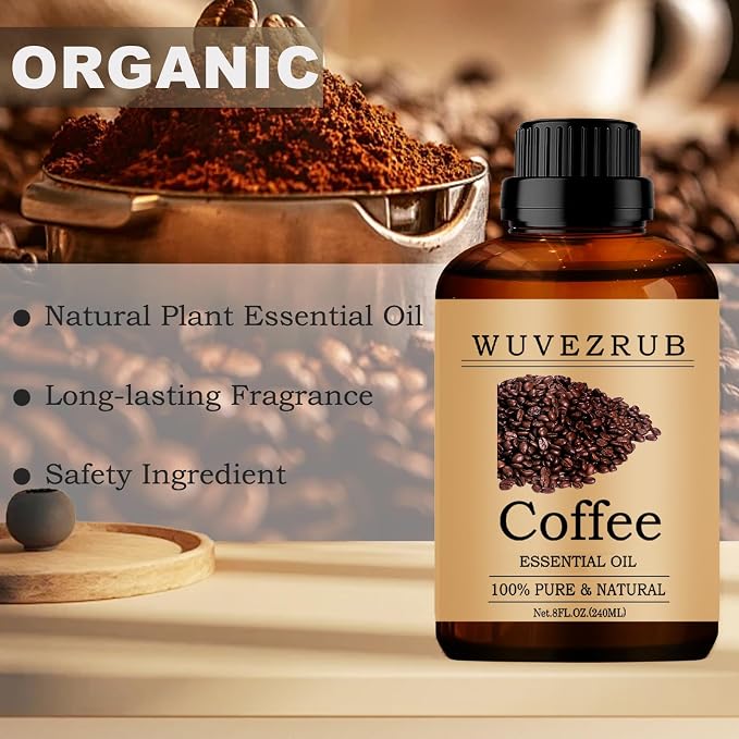 Coffee Essential Oils, 240ML Pure and Natural Essential Oil for Aromatherapy Diffuser - Coffee /8 Fl Oz