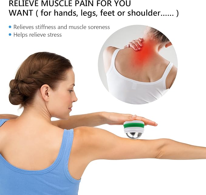 AHIER Cold Massage Roller Ball, Cold Therapy Relief, Free Rolling Removable Gel Ball Deep Tissue Massage Pain Relief, Great Tool for Back/Neck Pain, Muscles Recovery and Inflammation