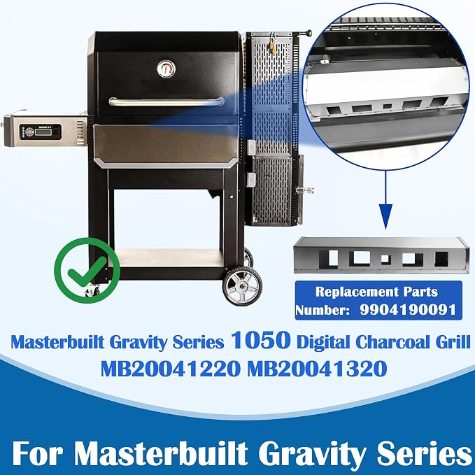 SafBbcue 9904190091 Heat Manifold for Masterbuilt Gravity Series 1050 Digital Charcoal Grill and Smoker Parts, for Masterbuilt 1050 MB20041220 MB20041320 Heat Manifold Replacement Kit