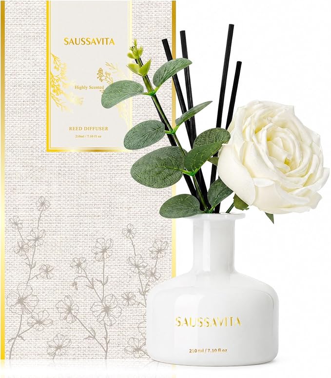Reed Diffusers Set, 7.10 oz Clean Linen Scented Diffuser with 7 Sticks, Long Lasting Home Fragrance for 120 Days, Perfect for Bathroom, Shelf Decor, Air Fresheners