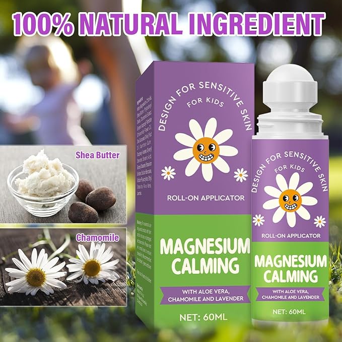 Magnesium Lotion for Kids, Gentle Roll on Magnesium Lotion for Sleep, Moisturizing Skin & Improve Children Bedtime, 60ml
