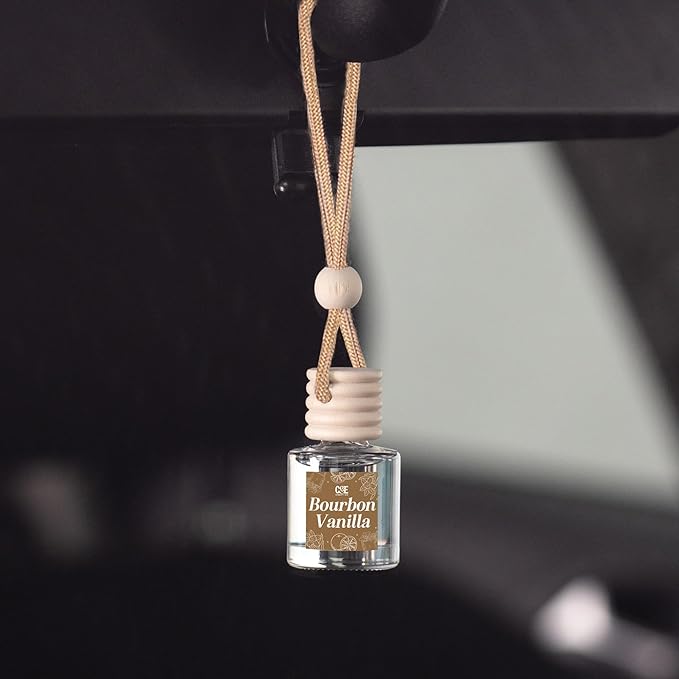 CANDECraftCo Car Air Hanging Fragrance Oil, Car Auto Freshener for Essential Oils, Scents Fragrance Aromatherapy Automobile Diffuser, Long Lasting (Bourbon Vanilla)