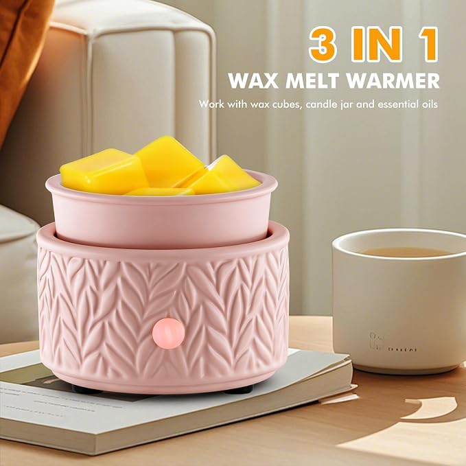 EQUSUPRO Wax Melt Warmer for Scented Wax Melts- Electric 4 in-1 Ceramic Candle Wax Warmer Burner Fragrance Wax Melter for Home Office Bedroom Living Room Decor & Gifts for Women