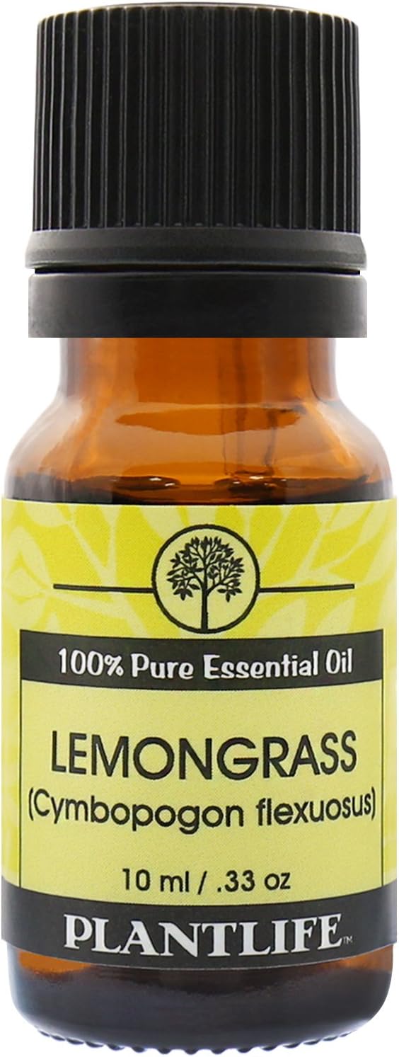 Plantlife Lemongrass Aromatherapy Essential Oil - Straight from The Plant 100% Pure Therapeutic Grade - No Additives or Filters - 10 ml