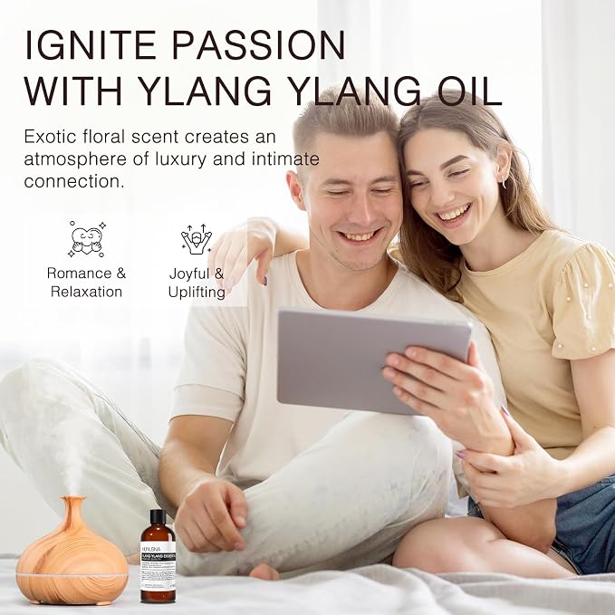 Ylang Ylang Essential Oil 100ML, 100% Pure and Natural Ylang Ylang Oils Aromatherapy Oil for Diffuser, Skin Hair Care, Massage, Yoga, Home, Soap and Candle Making