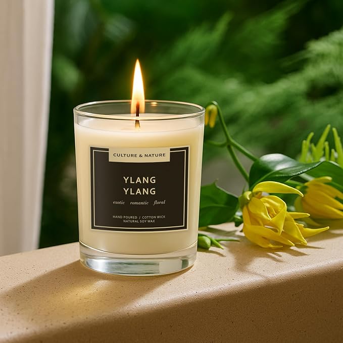 CULTURE & NATURE Natural Soy Wax Candle 7oz Ylang Ylang Scented