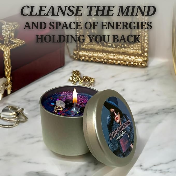 – Confidence Candle | Ritual Spell Candle for Empowerment, Courage & Strength | Hoodoo, Wiccan, Pagan, Conjure (Small 4oz)