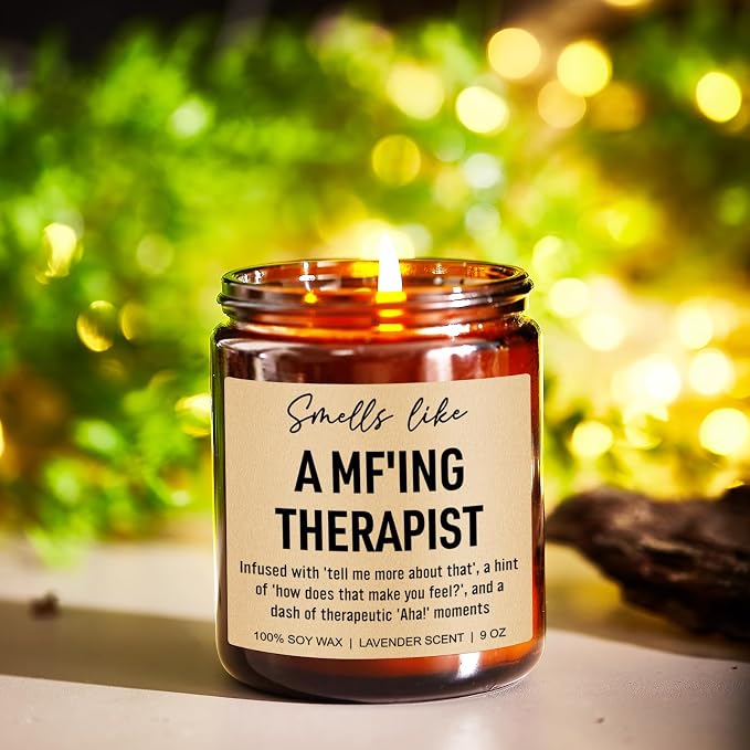 Younift Funny Scented Candle, Therapist Gifts, Therapy Office Decor & Must Haves, Occupational Therapy Gifts, Mental Health, Psychology Graduation, Therapist Appreciation Presents, Psychologist